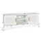 Costway TV Stand Entertainment Media Console w/ 2 Rattan Cabinets & Open Shelves